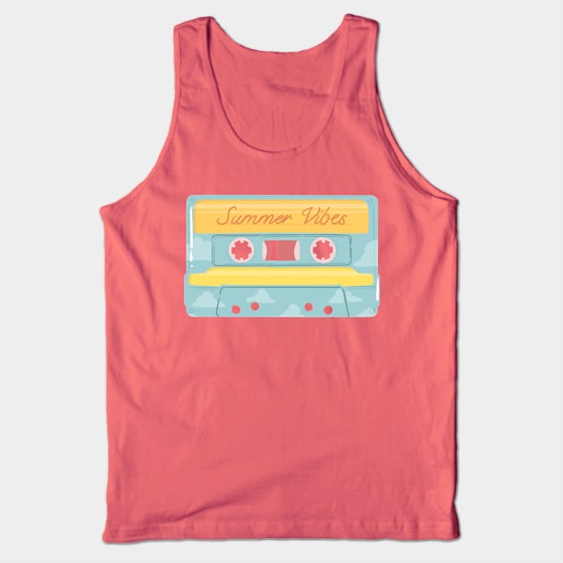 Summer Vibes Cassette Tape Tank Top by DustandMarbles